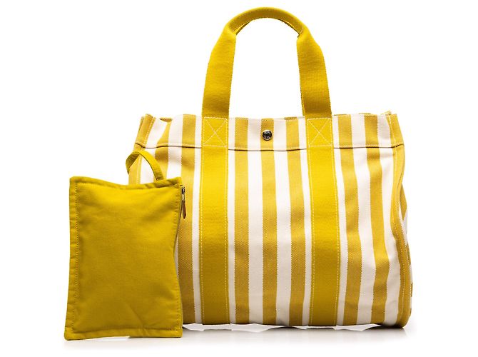 Hermès Yellow Toile Cannes MM Mustard - view 7