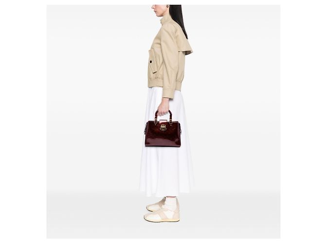 Louis Vuitton Red Monogram Vernis Melrose Avenue Rosso Bordò - vista 6