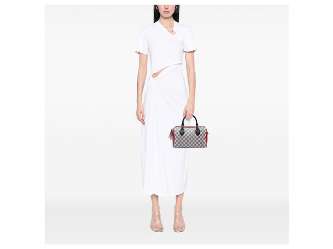 Borsa Boston Gucci Small GG Supreme Beige - vista 6