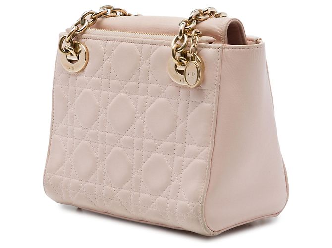 Autre Marque Borsa Lady Dior in pelle d'agnello Cannage rosa con doppia catena Dior - vista 2