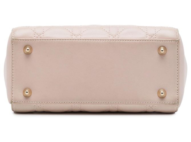 Autre Marque Borsa Lady Dior in pelle d'agnello Cannage rosa con doppia catena Dior - vista 3