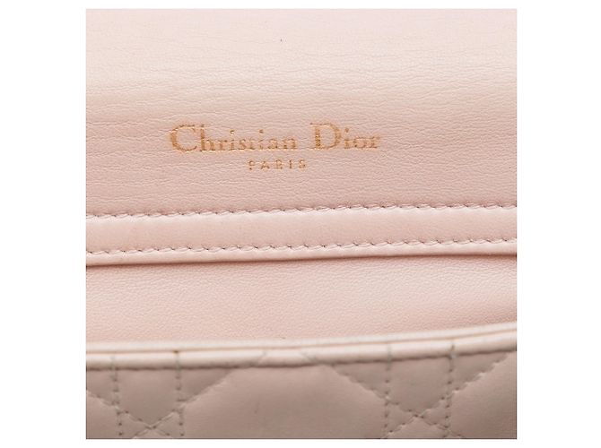 Autre Marque Borsa Lady Dior in pelle d'agnello Cannage rosa con doppia catena Dior - vista 5
