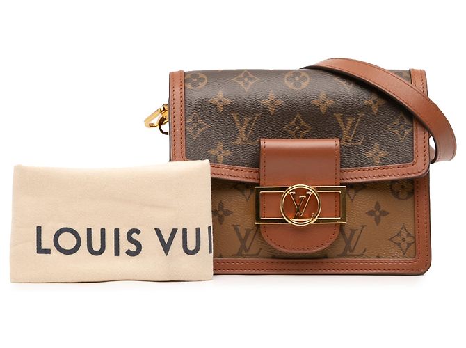 Louis Vuitton Brown Monogram Reverse Mini Dauphine Marron - vue 7