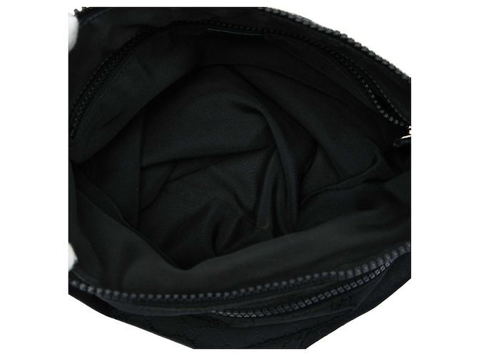 Borsa a tracolla Gucci in nylon GG nero con Web - vista 4