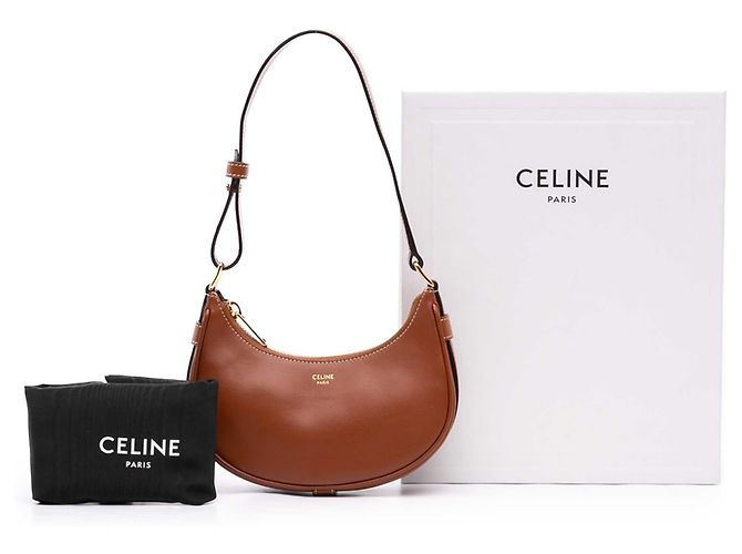 Céline Borsa a spalla Ava Mini in pelle di vitello liscia marrone Celine - vista 7