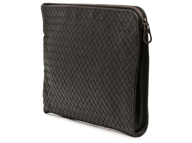 Bottega Veneta Document Case Medium Intrecciato in Nappa nero - vista 2