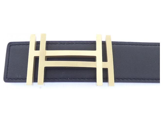 Hermès Hermes H AU CARRE 32mm Wendelgürtel Braun Schwarz - Ansicht 2