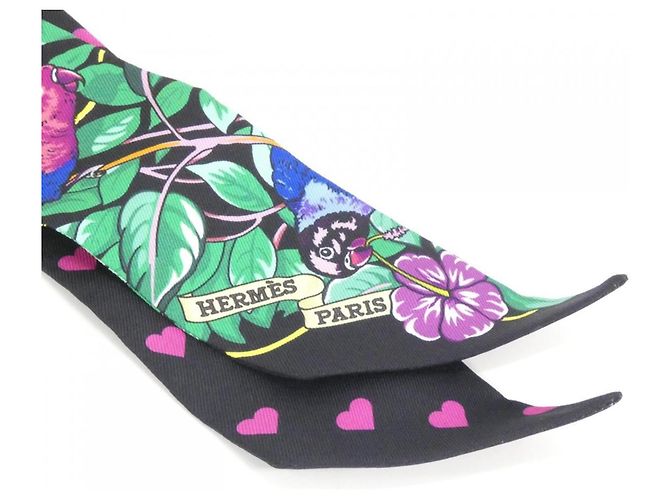 Hermès Pañuelo Twilly Hermes JUNGLE LOVE Negro Multicolor - vista 2