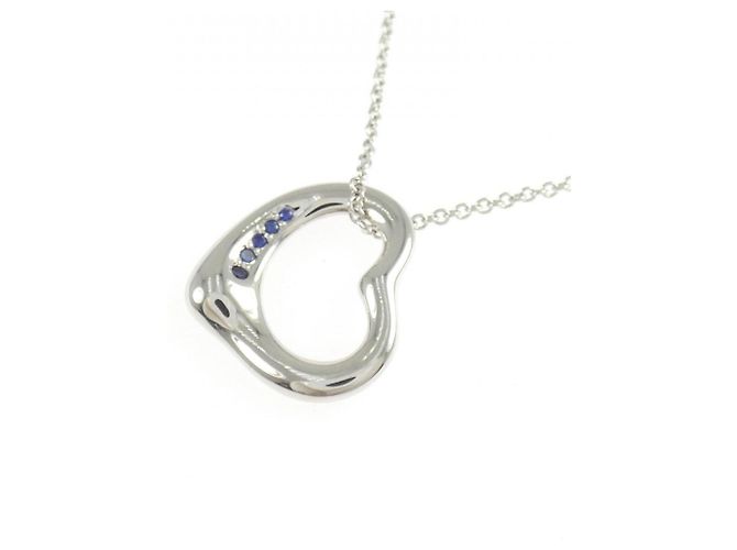 Autre Marque Collana Tiffany Open Heart in platino con zaffiro - vista 3