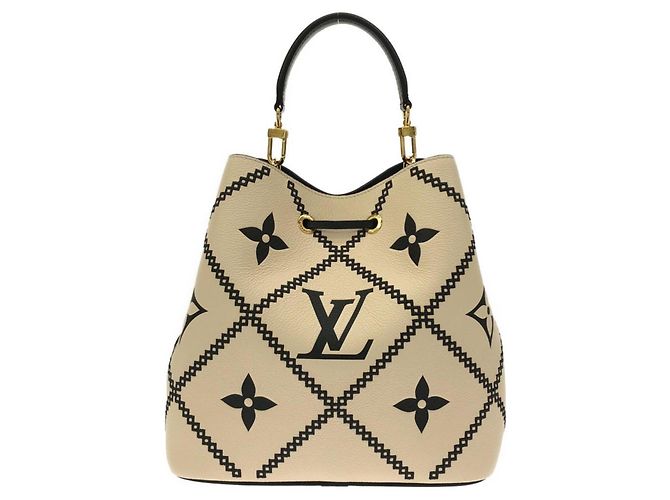Néonoé Borsa a tracolla Louis Vuitton Monogram Empreinte Broderie Neo Noe MM Crudo - vista 2