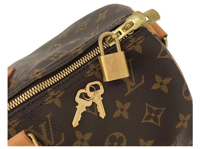 Borsa Boston Louis Vuitton Monogram Speedy Bandoulière Marrone - vista 3