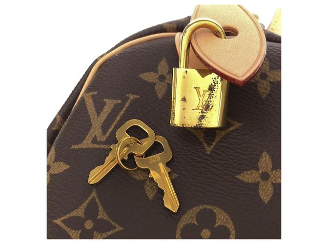 Borsa Boston Louis Vuitton Monogram Speedy 25cm Marrone - vista 4