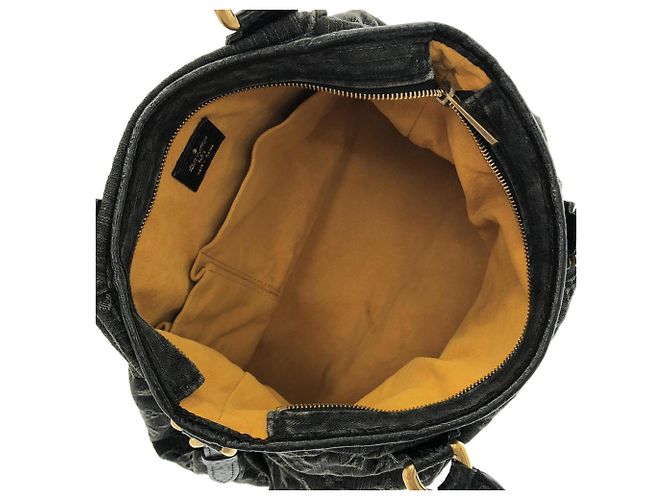Borsa Louis Vuitton Monogram Denim Neo Cabby MM Nero - vista 8