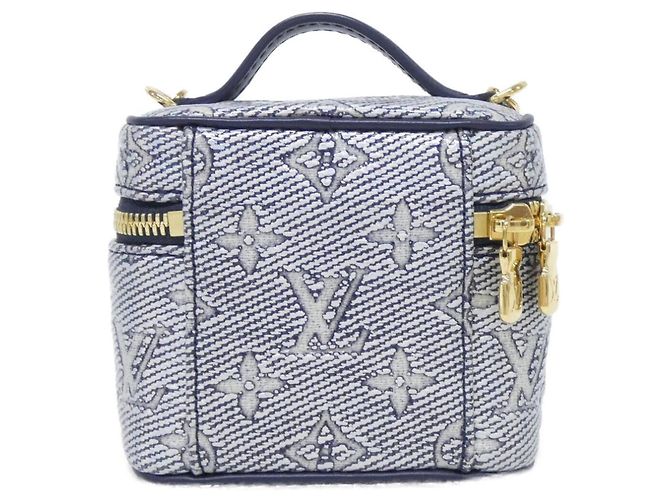 Louis Vuitton Monogram Laminated Jacquard Micro Vanity Handbag Blue - view 2