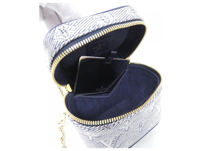 Louis Vuitton Monogram Laminated Jacquard Micro Vanity Handbag Blue - view 5