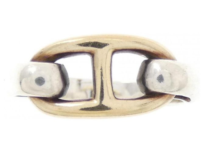 Ring Bague Hermès Chaine d'Ancre Argenté Doré - vue 2