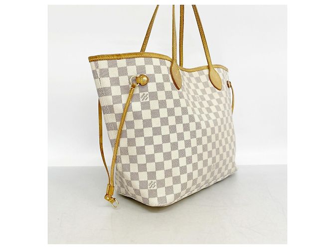 Borsa Tote Louis Vuitton Damier Azur Neverfull MM Bianco - vista 2