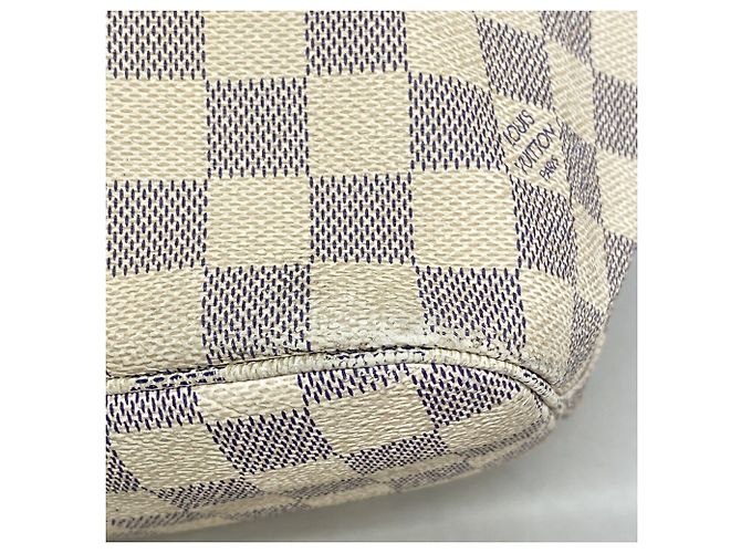 Borsa Tote Louis Vuitton Damier Azur Neverfull MM Bianco - vista 6
