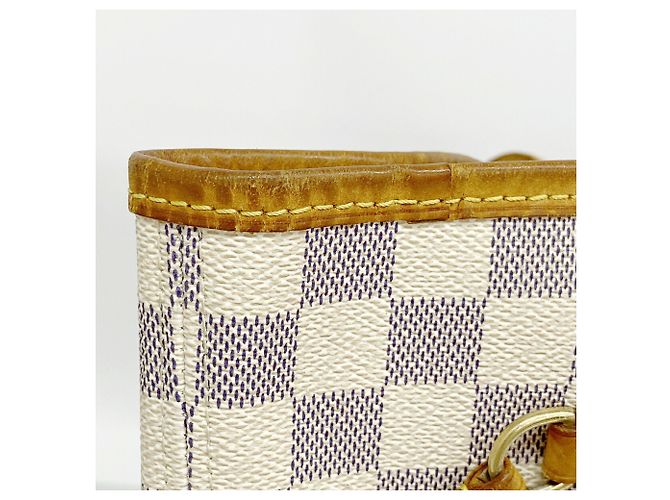 Borsa Tote Louis Vuitton Damier Azur Neverfull MM Bianco - vista 9
