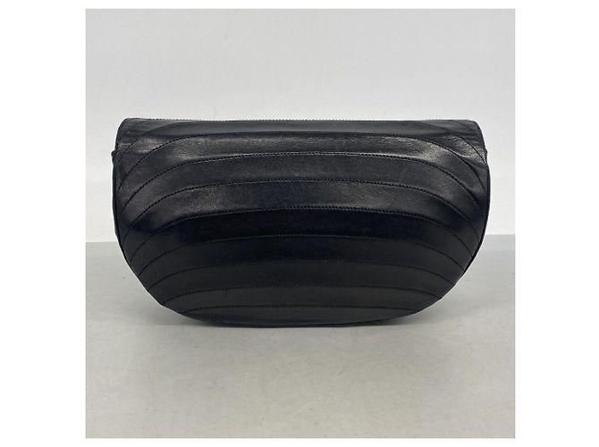 Borsa a tracolla Chanel in pelle d'agnello nera Nero - vista 11