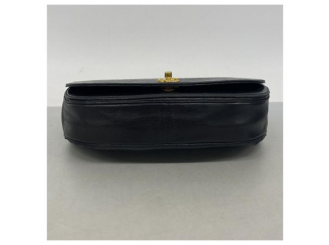 Borsa a tracolla Chanel in pelle d'agnello nera Nero - vista 3