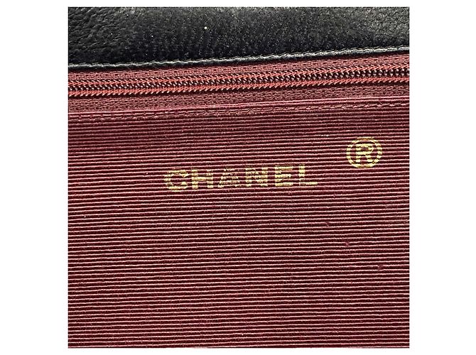 Borsa a tracolla Chanel in pelle d'agnello nera Nero - vista 5