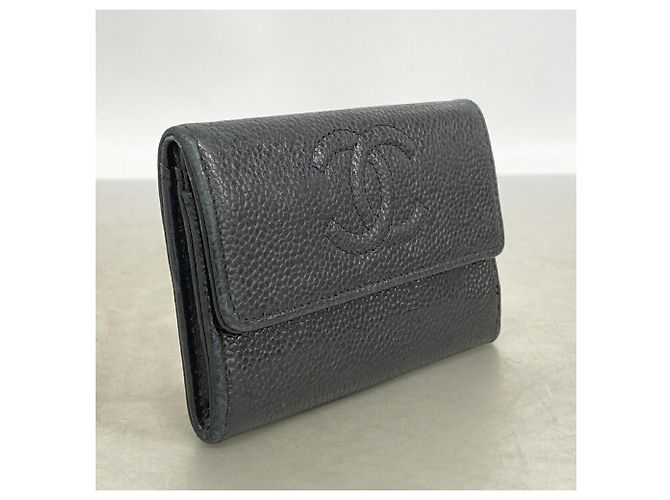 Tarjetero Chanel de piel de becerro granulada negra Negro - vista 2