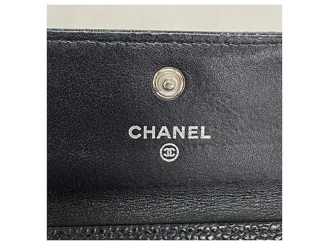 Tarjetero Chanel de piel de becerro granulada negra Negro - vista 4