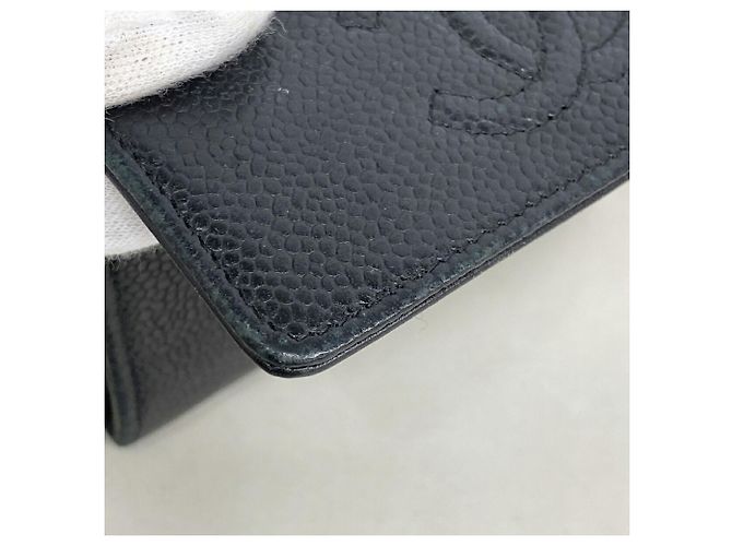 Tarjetero Chanel de piel de becerro granulada negra Negro - vista 6