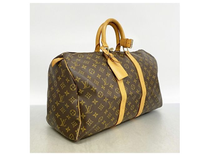 Sac Louis Vuitton Boston Monogram Keepall 45 Marron - vue 2