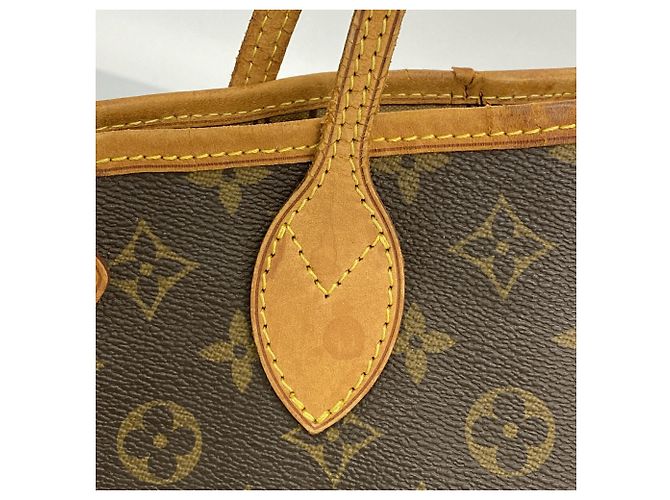 Sac Cabas Louis Vuitton Monogram Neverfull PM Marron - vue 10