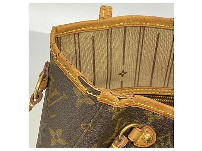 Sac Cabas Louis Vuitton Monogram Neverfull PM Marron - vue 6