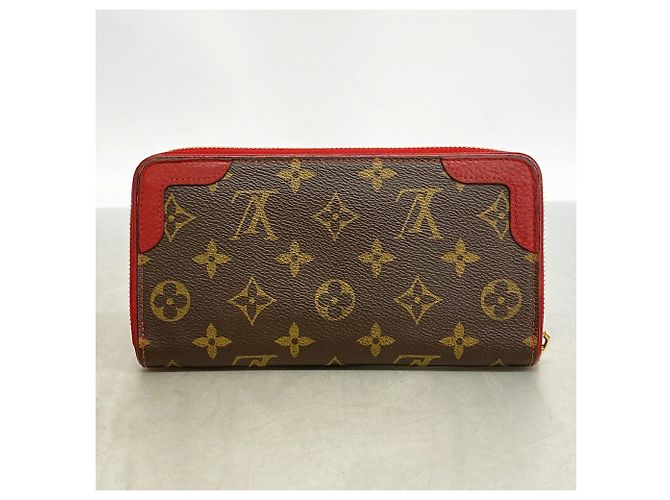 Louis Vuitton Monogram Retiro Zippy Wallet M61854 Marrone Fuschia - vista 8