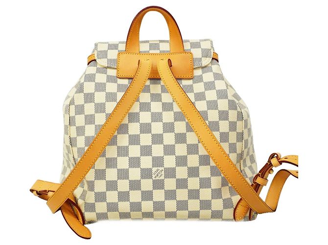 Zaino Louis Vuitton Damier Azur Speron Bianco - vista 9