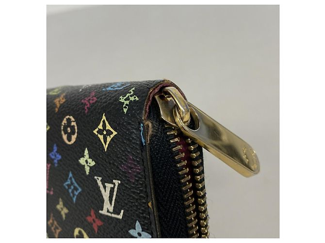Louis Vuitton Monogram Multicolor Zippy Wallet Black Red - view 5