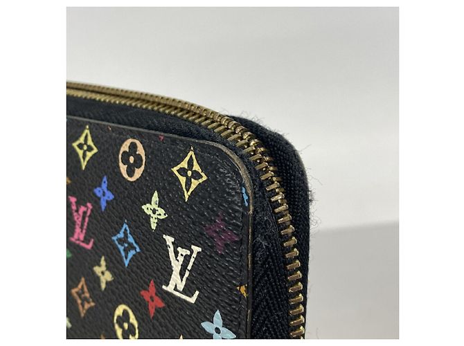 Louis Vuitton Monogram Multicolor Zippy Wallet Black Red - view 6