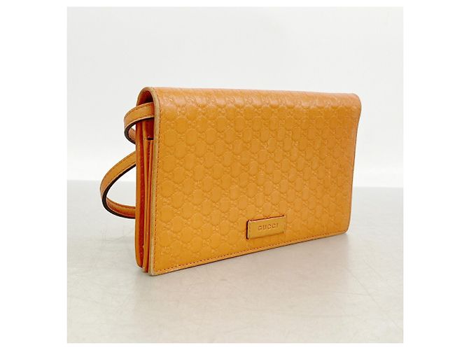 Gucci Microguccissima Leder-Schultergeldbörse Orange - Ansicht 2