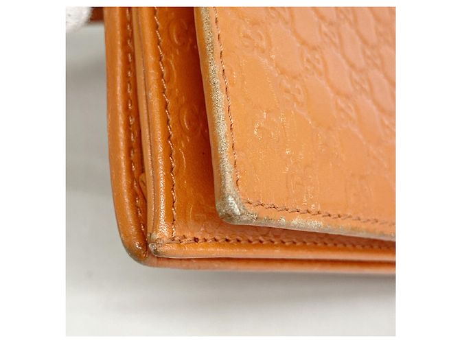 Gucci Microguccissima Leder-Schultergeldbörse Orange - Ansicht 5