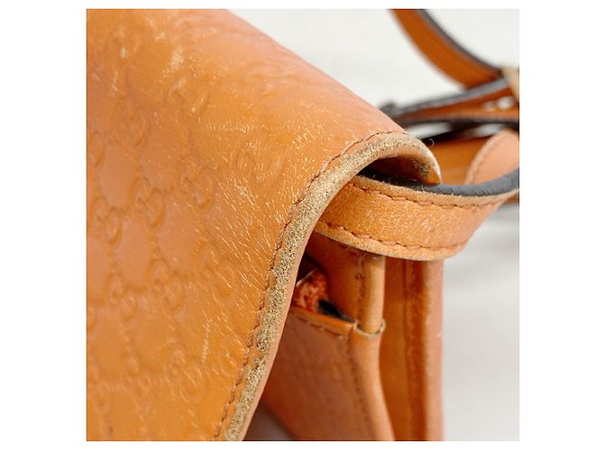Gucci Microguccissima Leder-Schultergeldbörse Orange - Ansicht 6