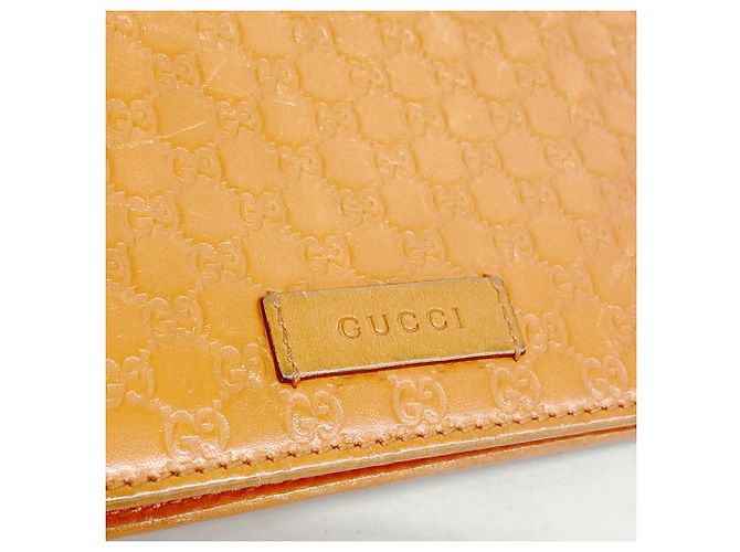 Gucci Microguccissima Leder-Schultergeldbörse Orange - Ansicht 9