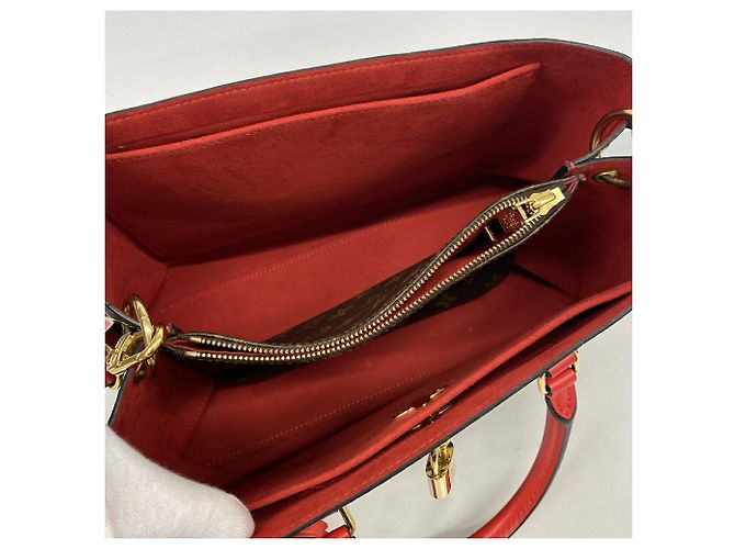 Louis Vuitton Monogram Flower Tote Handtasche Braun Rot - Ansicht 4