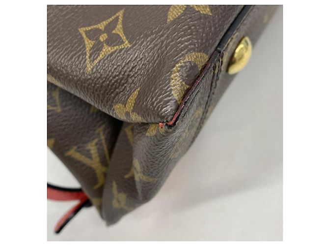Louis Vuitton Monogram Flower Tote Handtasche Braun Rot - Ansicht 6