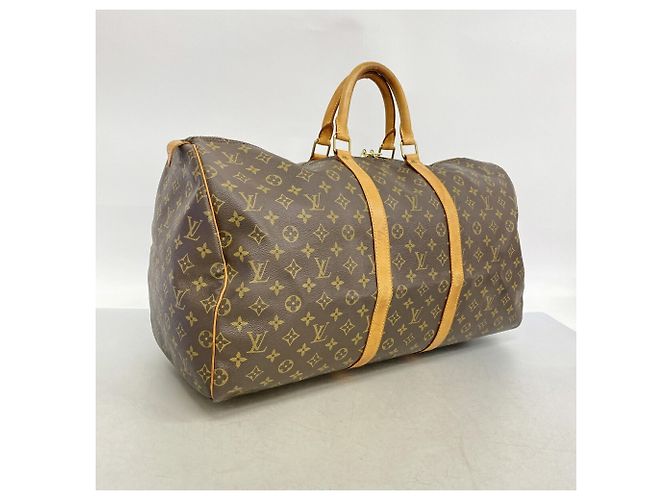 Louis Vuitton Boston Monogram Keepall 55 Castaño - vista 2