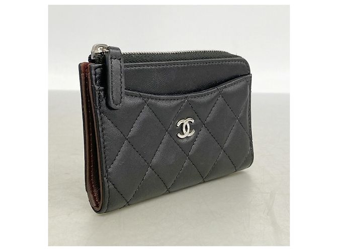 Chanel Matelassé Lammleder Münzbeutel Schwarz - Ansicht 2