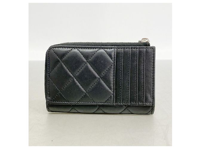 Chanel Matelassé Lammleder Münzbeutel Schwarz - Ansicht 8