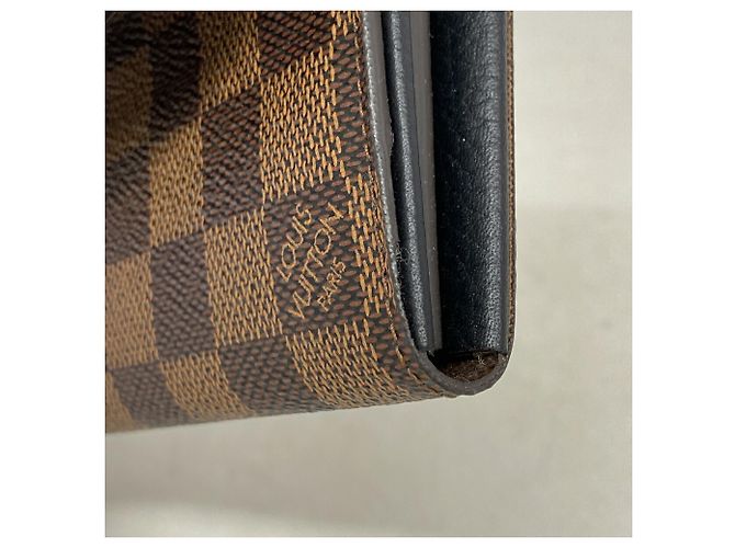 Louis Vuitton Damier Portefeuille Normandie Long Wallet Nero Damier ebene - vista 7