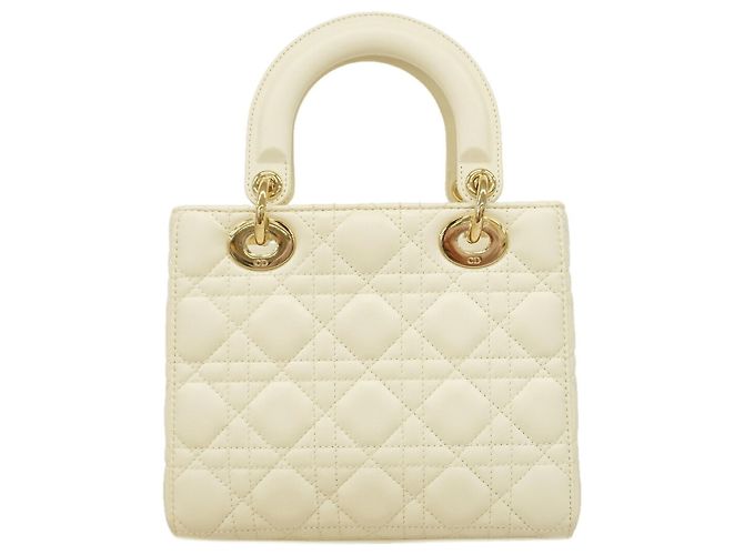 Borsa Christian Dior Cannage Lady Dior Bianco - vista 12