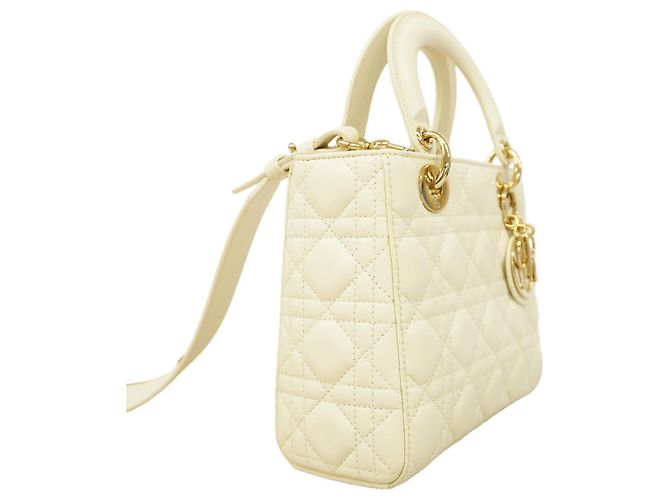 Borsa Christian Dior Cannage Lady Dior Bianco - vista 2