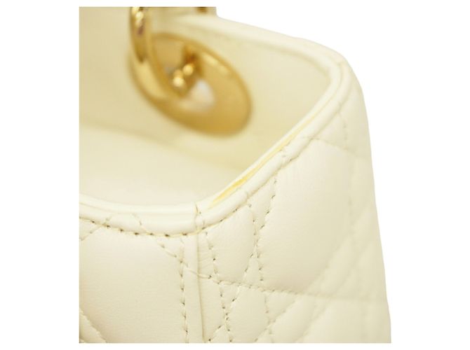 Borsa Christian Dior Cannage Lady Dior Bianco - vista 6