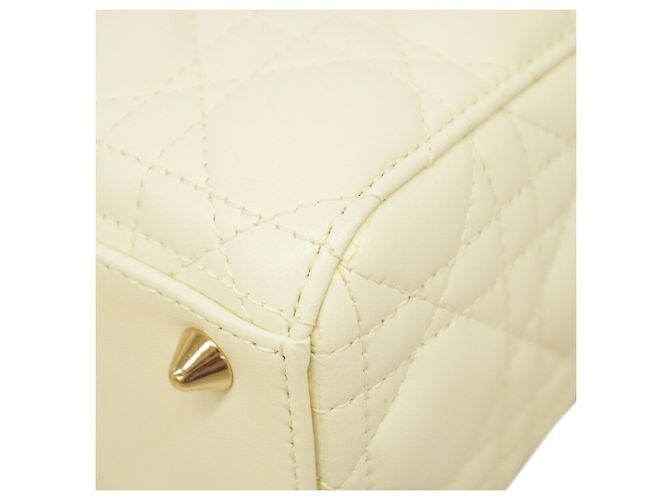 Borsa Christian Dior Cannage Lady Dior Bianco - vista 7